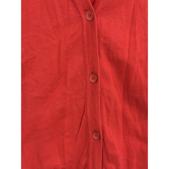 Tommy Hilfiger Women’s Size S/P Red Button Up 3/4 Sleeve Cardigan - Picture 3 of 4